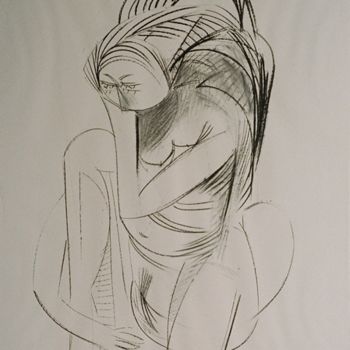 Zeichnungen mit dem Titel "Suzanne au bain, fu…" von Christian Lopez, Original-Kunstwerk