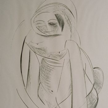 Drawing titled "Suzanne au bain, fu…" by Christian Lopez, Original Artwork