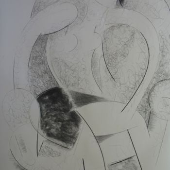 Drawing titled "Femme assise, fusai…" by Christian Lopez, Original Artwork
