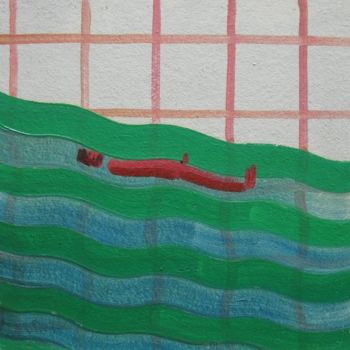 Peinture intitulée "Le bain, huile/bois." par Christian Lopez, Œuvre d'art originale