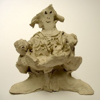 Sculptuur getiteld "Femme debout, terre…" door Christian Lopez, Origineel Kunstwerk