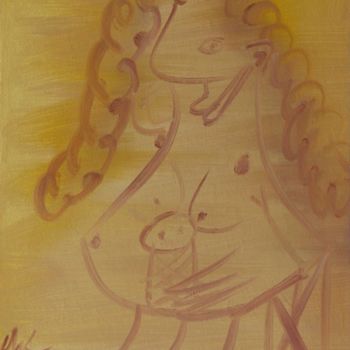Schilderij getiteld "Maternité, huile/to…" door Christian Lopez, Origineel Kunstwerk