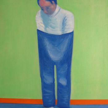 Painting titled "Homme debout, huile…" by Christian Lopez, Original Artwork