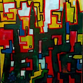 Painting titled "Abstract Contempora…" by Christian Miles, Original Artwork, Lacquer