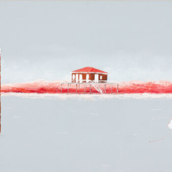 Painting titled "Bassin d'Arcachon,…" by Christian Naura, Original Artwork, Oil Mounted on Wood Stretcher frame