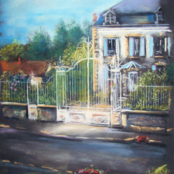 Peinture intitulée "Mansarde à Juziers" par Christian Nieto, Œuvre d'art originale, Pastel