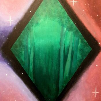 Pintura titulada "Portail galaxique" por Christianréa Art, Obra de arte original, Acrílico Montado en Bastidor de camilla de…