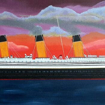 Pintura titulada "Le Titanic" por Christianréa Art, Obra de arte original, Acrílico Montado en Bastidor de camilla de madera