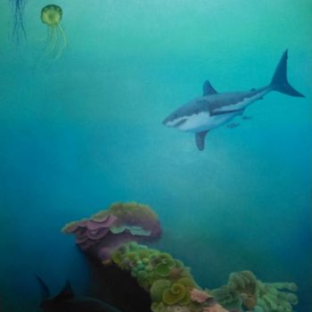 Pintura titulada "fond marin" por Christian Salaun, Obra de arte original, Oleo