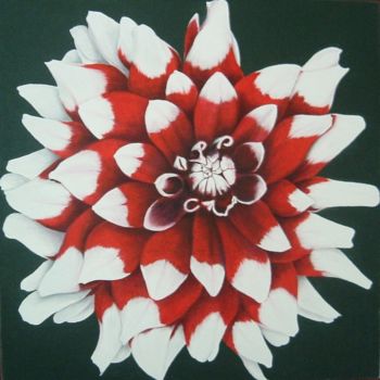 Peinture intitulée "dahlias" par Christian Salaun, Œuvre d'art originale