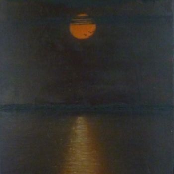 Pintura intitulada "couché de soleil su…" por Christian Salaun, Obras de arte originais