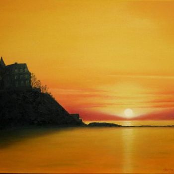 Painting titled "crepuscule sur la p…" by Christian Salaun, Original Artwork