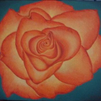 Schilderij getiteld "coeur de rose" door Christian Salaun, Origineel Kunstwerk