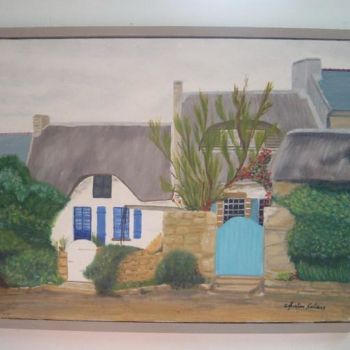 Peinture intitulée "maisons de pecheurs" par Christian Salaun, Œuvre d'art originale