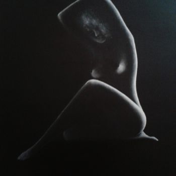 Peinture intitulée "femme nue bras levée" par Christian Salaun, Œuvre d'art originale, Huile