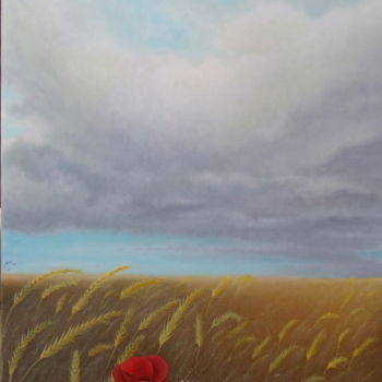 Pintura intitulada "orage-menacant-sur-…" por Christian Salaun, Obras de arte originais, Óleo