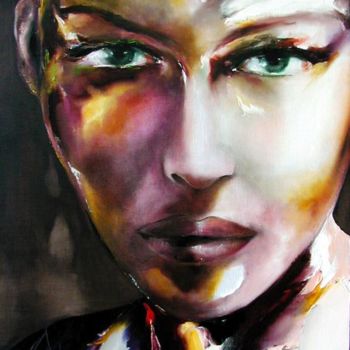 Painting titled "regard" by Christian Vey, Original Artwork