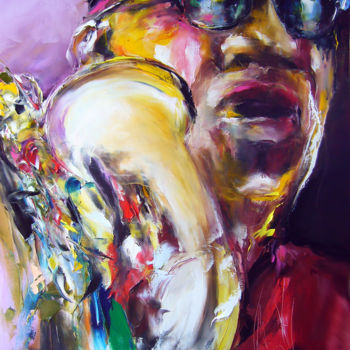 Painting titled "l-armee-jazz-saxo" by Christian Vey, Original Artwork