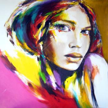 绘画 标题为“portrait-en-couleur” 由Christian Vey, 原创艺术品