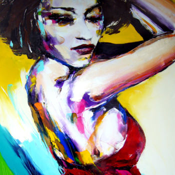 Painting titled "pose" by Christian Vey, Original Artwork, Oil