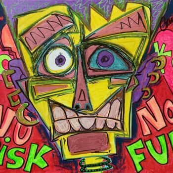 绘画 标题为“Joker - no risk no…” 由Christin Cameron, 原创艺术品, 丙烯 安装在木质担架架上