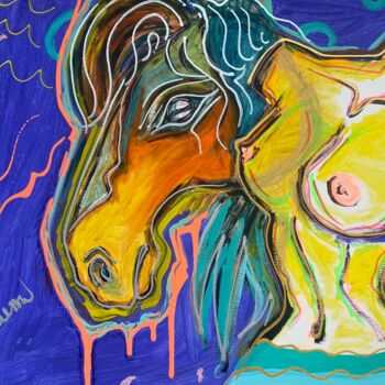 Naked woman and horse