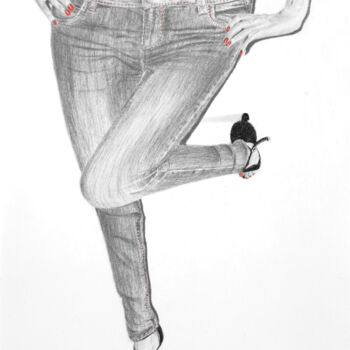 Dessin intitulée "Just another Jeans…" par Christina Diamond, Œuvre d'art originale, Graphite