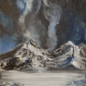 Pintura titulada "Northern lights" por Christina Kristovsky, Obra de arte original, Acrílico Montado en Bastidor de camilla…