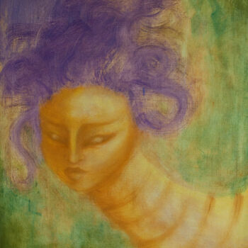 Peinture intitulée "Wind in her hair" par Christina Misuro, Œuvre d'art originale, Huile