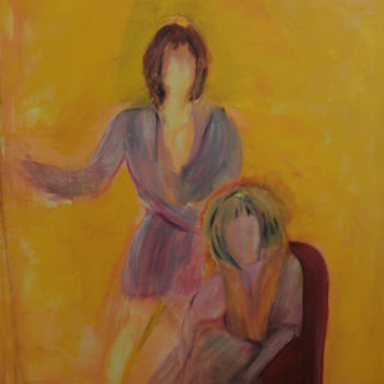 Painting titled "Tendresse" by Christine Albera, Original Artwork, Acrylic