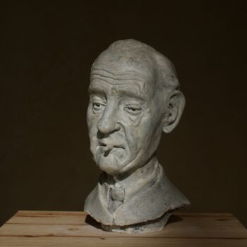 Sculptuur getiteld "Maurice Utrillo" door Christine Alias, Origineel Kunstwerk, Terra cotta