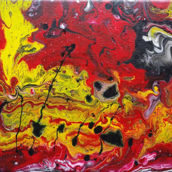 Peinture intitulée "Liquid Fire 5" par Christine Barone, Œuvre d'art originale, Acrylique Monté sur Châssis en bois
