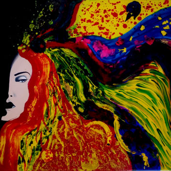 Картина под названием "Couleurs et Obscuri…" - Christine Barone, Подлинное произведение искусства, Акрил Установлен на Дерев…
