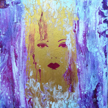 Painting titled "Sultane" by Christine Barone, Original Artwork, Acrylic Mounted on Wood Stretcher frame