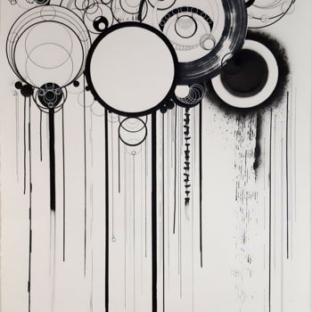 图画 标题为“Cercles 2” 由Christine Barone, 原创艺术品, 标记