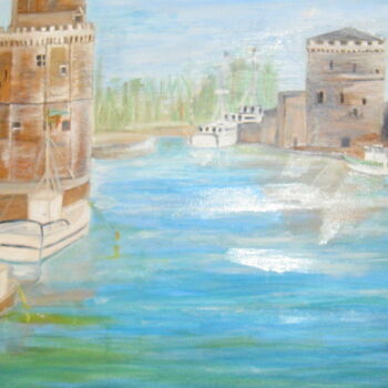 Peinture intitulée "Le port de la Roche…" par Christine Barras, Œuvre d'art originale, Huile