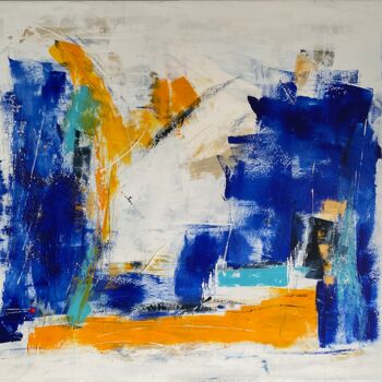 제목이 "Abstraction colorée"인 미술작품 Christine Barth Mroz로, 원작, 아크릴 나무 들것 프레임에 장착됨