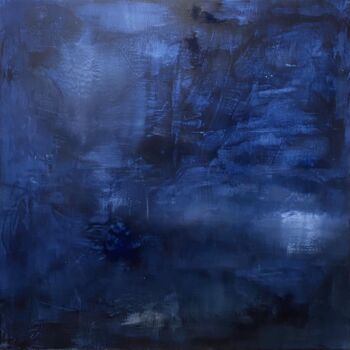 Malarstwo zatytułowany „Tourmente bleue II” autorstwa Christine Barth Mroz, Oryginalna praca, Akryl Zamontowany na Drewniana…