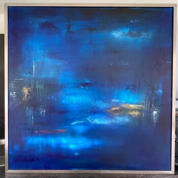 Malerei mit dem Titel "Blue light" von Christine Barth Mroz, Original-Kunstwerk, Acryl Auf Keilrahmen aus Holz montiert