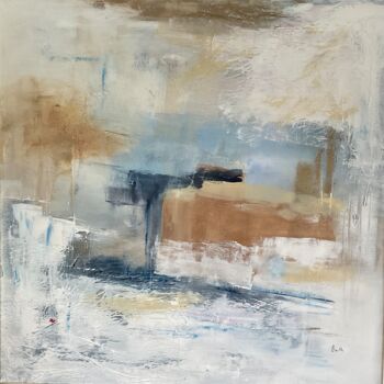 Schilderij getiteld "Tourmente blanche" door Christine Barth Mroz, Origineel Kunstwerk, Acryl Gemonteerd op Frame voor houte…