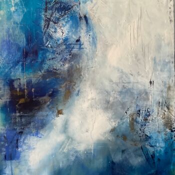 Картина под названием "Une averse de bleus" - Christine Barth Mroz, Подлинное произведение искусства, Акрил Установлен на Де…