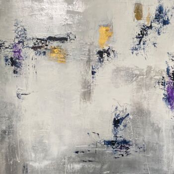 Painting titled "Lumiere d argent 2" by Christine Barth Mroz, Original Artwork, Acrylic Mounted on Wood Stretcher frame