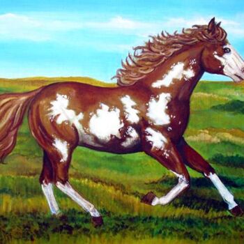 Painting titled "West of the Fields" by Christine Bennett (Calzephyr), Original Artwork