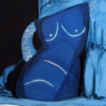 绘画 标题为“Blue Jug” 由Christine Bennett (Calzephyr), 原创艺术品