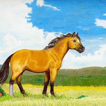 Drawing titled "Little Horse on the…" by Christine Bennett (Calzephyr), Original Artwork