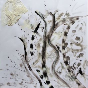 Картина под названием "Plumes" - Christine Cheval, Подлинное произведение искусства, Акрил