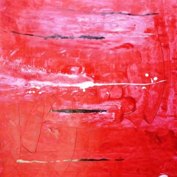 Schilderij getiteld "Presque rouge" door Christine Cheval, Origineel Kunstwerk, Acryl