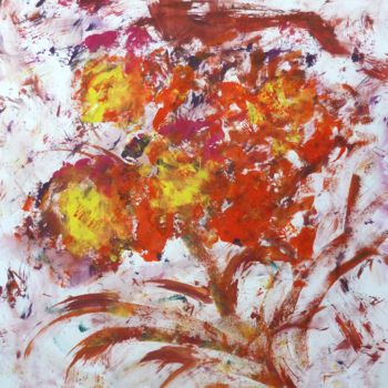 Pintura intitulada "Bouquet de soleils" por Christine Cheval, Obras de arte originais, Acrílico