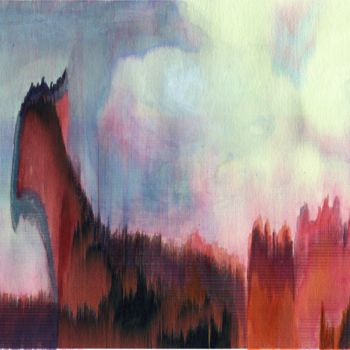 Peinture intitulée "Lama" par Christine Cheval, Œuvre d'art originale, Autre