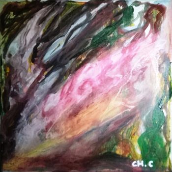 Картина под названием "Coeur du conflit" - Christine Cheval, Подлинное произведение искусства, Акрил